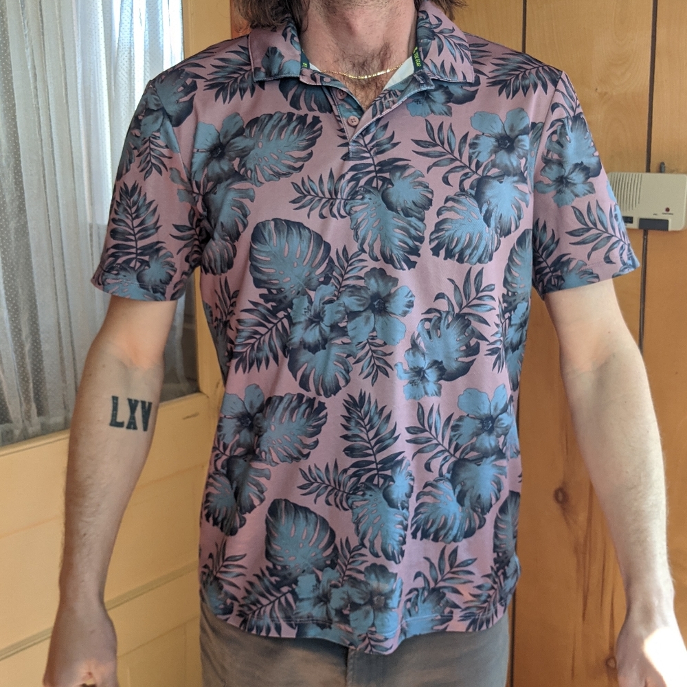 SOLD Lightweight Modern Tropical Golf Polo